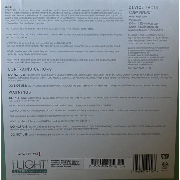 Remington IPL6500 iLight Ultra Face Body At-Home IPL Hair Removal System NEW - Picture 7 of 8